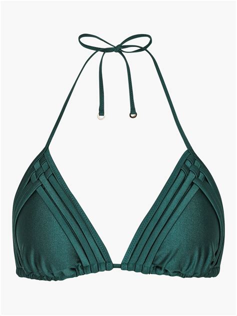 Reiss Elfrieda Shimmer Bikini Top Green