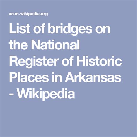 List Of Bridges On The National Register Of Historic Places In Arkansas