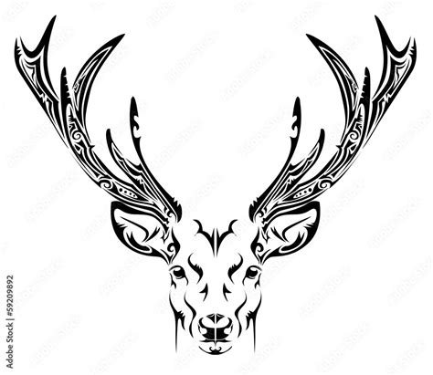 Abstract Deer Head Tribal Tattoo Stock Vector Adobe Stock