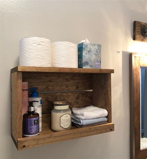 Bathroom Shelf Wood Wall Mounted Shelf Shelves Bathroom Rustic