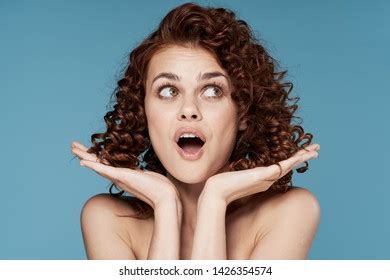 Pretty Woman Curly Hair Naked Shoulders Stock Photo Shutterstock