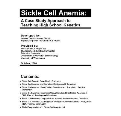 Sickle Cell Anemia Translation Practice Worksheet Free Worksheets Samples