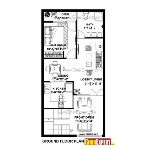 House Plan For 20 Feet By 40 Feet Plot Plot Size 89 Square Yards