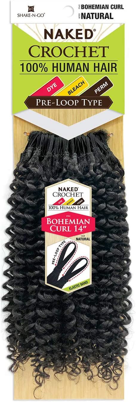 Naked Human Hair Crochet Braids Pre Loop Type Bohemian Curl Pack NATURAL Buy Online