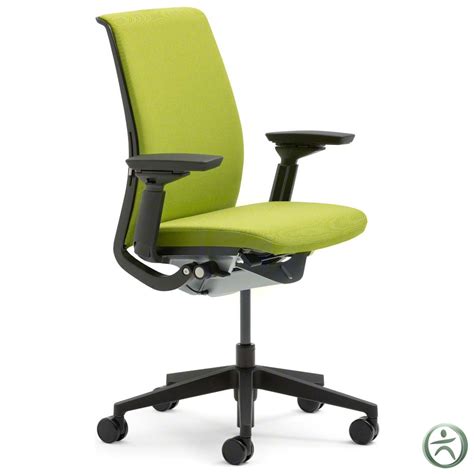 The steelcase leap chair looks like your average office chair with casters, plastic case and coloured cushioning in a choice of navy, black, camel, burgundy or grey. Shop Steelcase Think Ergonomic Chairs at The Human Solution