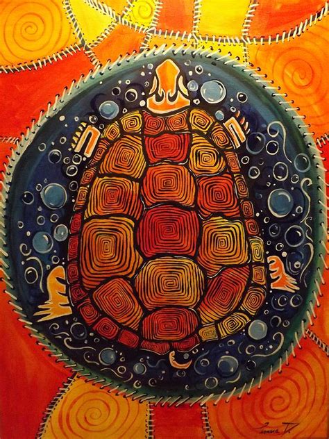 Native American Art Turtle Island 18x24 Southwest Decor