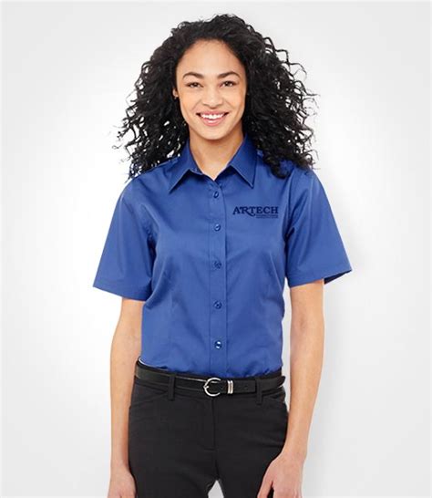 Womens Dress Shirt Embroidered Promotional Apparel And