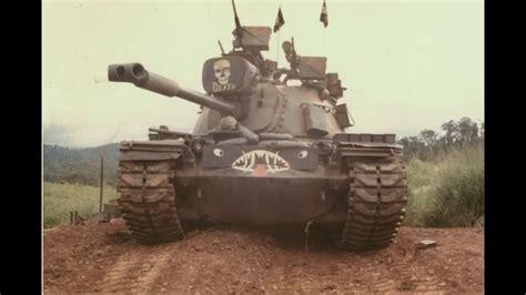 The m60 (1960) was the main us main battle tank with 15,000 built until the arrival of the disruptive m1 abrams and was an evolution of the m48. Photo of a M60 Patton during the vietnam war. : tanks