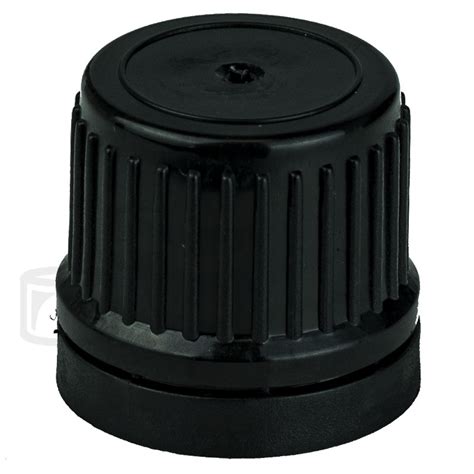Black 18mm Tamper Evident Dropper Cap With Inverted Dropper Tip Combo
