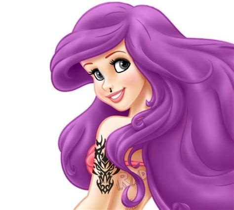 Purple Hair Tattooed Disney Characters
