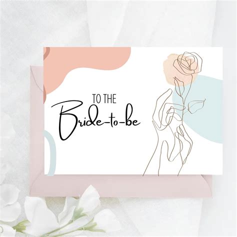Printable Bridal Shower Card To The Bride To Be Card Etsy