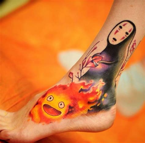 Calcifer From Howls Moving Castle And No Face From Spirited Away