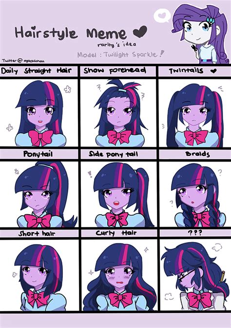 Twilight Sparkle Hairstyle Meme By Ayachiichan My Little Pony