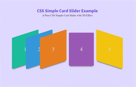 Pure Css Simple Card Slider With 3d Effect Codeconvey