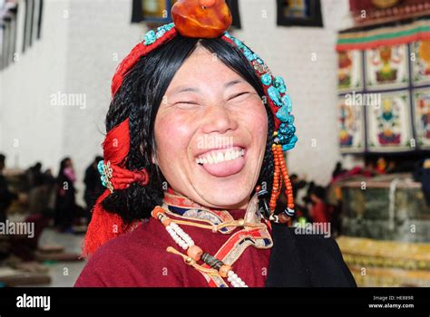 Lhasa Jokhang Temple Tibetan Woman Headdress Of Turquoise Coral
