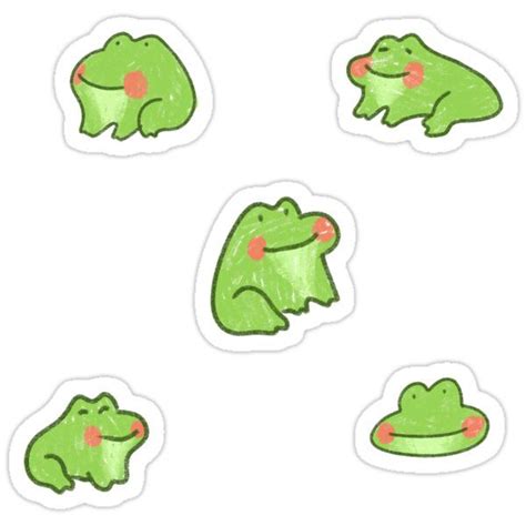 Happy Little Frogs Sticker In 2021 Frog Art Cute Frogs Mini Canvas Art