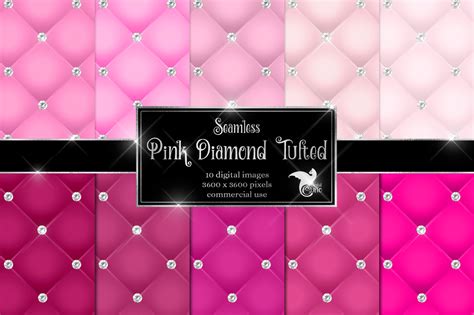 Pink Diamond Tufted Digital Paper Graphic By Digital Curio · Creative