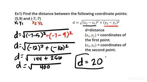 How To Use The Distance Formula Given 2 Coordinate Points