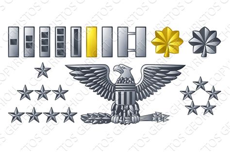 Army Military Officer Insignia Ranks Textures Creative Market