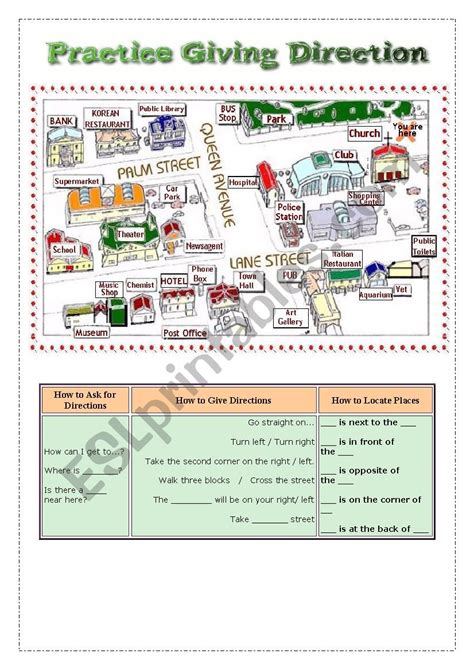 How To Ask For Directions Esl Worksheet By Aaf7565