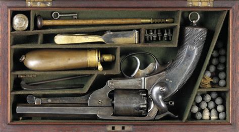 A Cased 54 Bore Kerr Patent Percussion Five Shot Double Action Revolver