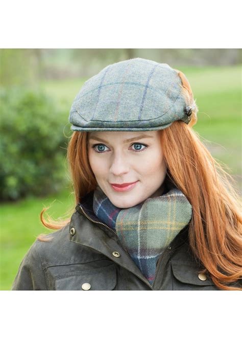 Barbour Tweed Flat Cap Ladies From A Hume Uk