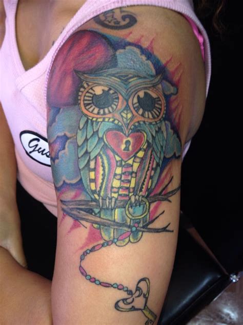 Color Owl Tattoos Skull Tattoo Color