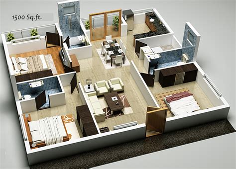 20 Awesome 1500 Sq Ft Apartment Plans