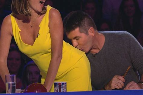 Britains Got Talent Simon Cowell Kisses Amanda Holdens Bottom Mirror Online