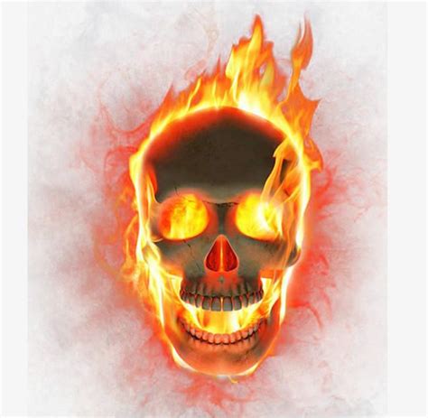 Flame Skull Skull Flame Red Png Transparent Clipart