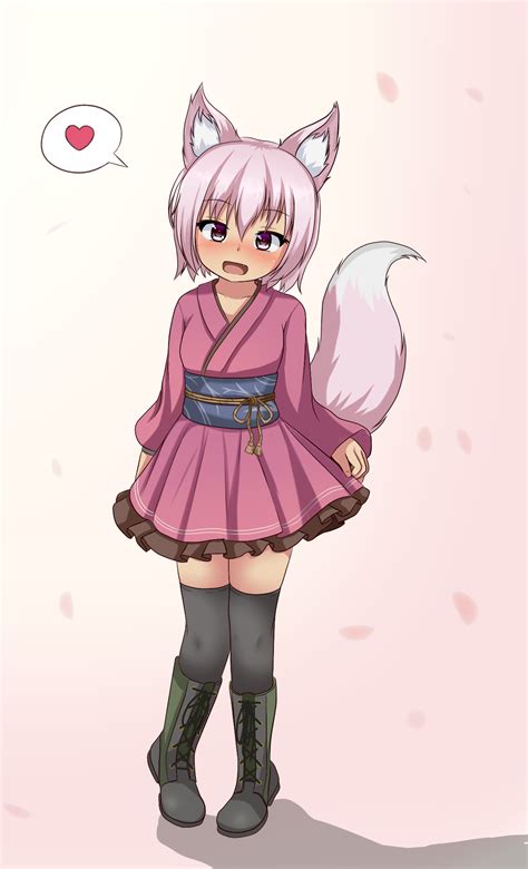 Pink Foxgirl~ Original Rkitsunemimi
