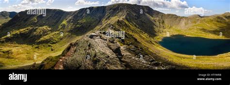 Mountain Panorama Of Helvellyn One Of The Lakeland Fells And Red Tarn