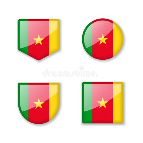 Glossy Cameroon Flag Icon Set Stock Illustrations 70 Glossy Cameroon