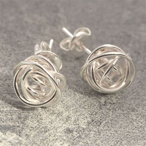 Silver studs with top quality aaa grade cubic zirconia stones. nest stud sterling silver earrings by otis jaxon silver ...