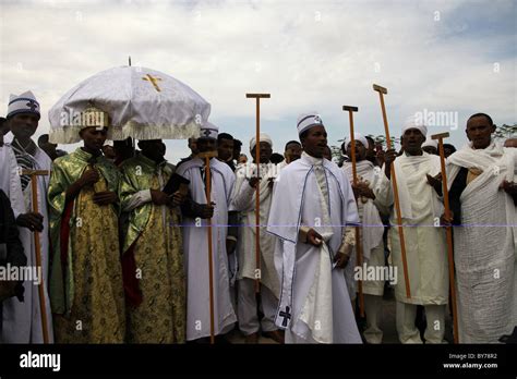 Ethiopian Orthodox Worshipers Taking Part In The Epiphany Or Theophany