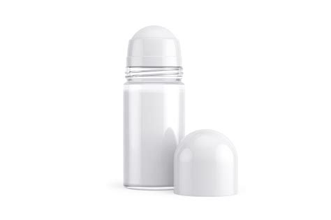 opened rollon deodorant mockup realistic white antiperspirant roll  mock  isolated  white
