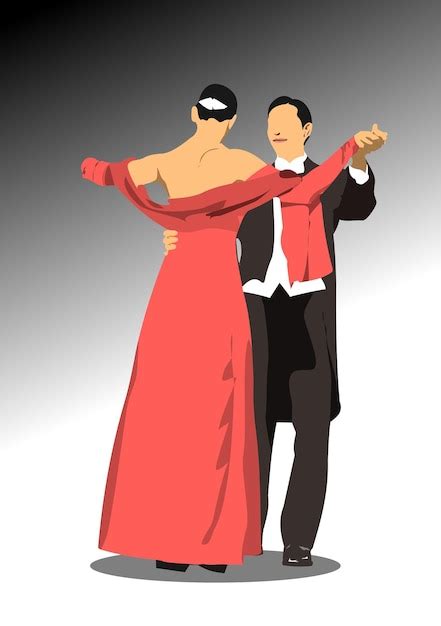 Premium Vector Young Couple Dancing A Waltz 3d Vector Color Illustration