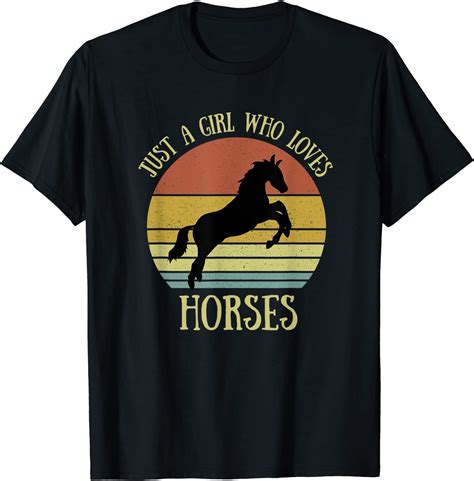 Just A Girl Who Loves Horses Horseback Riding Retro Horse T Shirt In