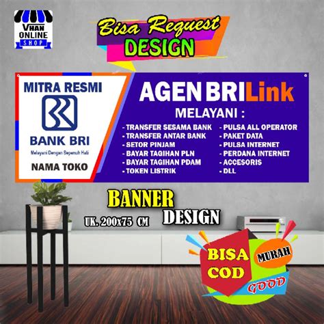 Jual Spanduk Banner Agen BriLink Keren Simple Shopee Indonesia