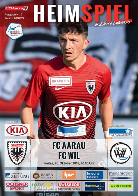 They play in the swiss challenge league, the second tier of swiss football after being relegated from swiss super league. Saison 2018/19 Ausgabe 7 (FC Aarau - FC Wil, 26. Oktober ...