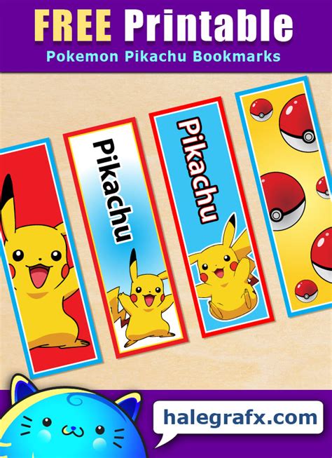 Free Printable Printable Character Pokemon Bookmarks
