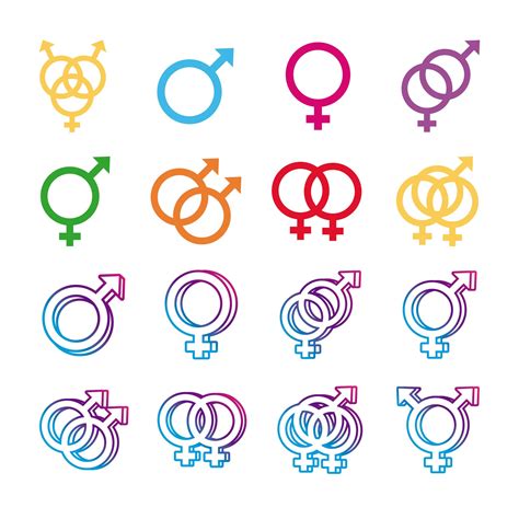 Bundle Of Gender Symbols Of Sexual Orientation Multi Style Icons 2564996 Vector Art At Vecteezy