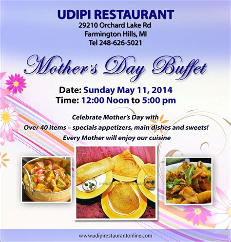 Mothers Day Special Buffet Udipi Restaurant Miindia Com Mother S