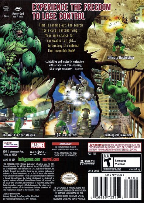 The Incredible Hulk Ultimate Destruction Images Launchbox Games Database