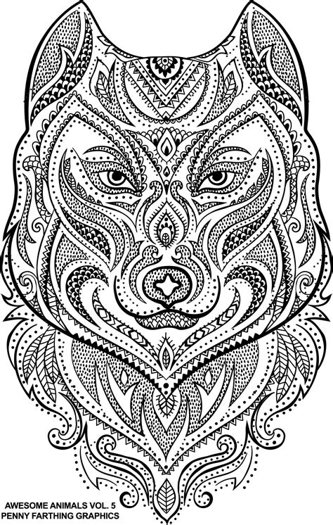 The Wolf From Awesome Animals 5 Animal Coloring Pages Free