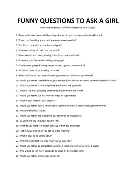 111 Funny Questions To Ask A Girl Ignite A Conversation With Humor