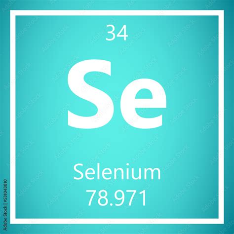 Selenium Se Periodic Table Of Elements Atomic Mass Vector Illustration