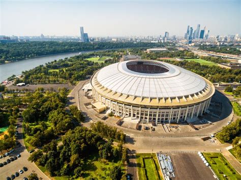 Aerial View Of Moscow With The Luzhniki Stadium Editorial Photography