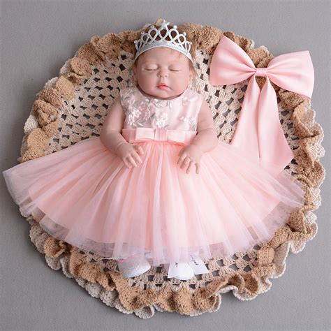 Pink Bow 1 Year Old Birthday Baby Girl Dress Party Wear Vestido Summer