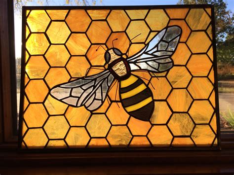 My Latest Project A Honey Bee With 3d Antennae Stinger And Legs Faux Stained Glass Glass